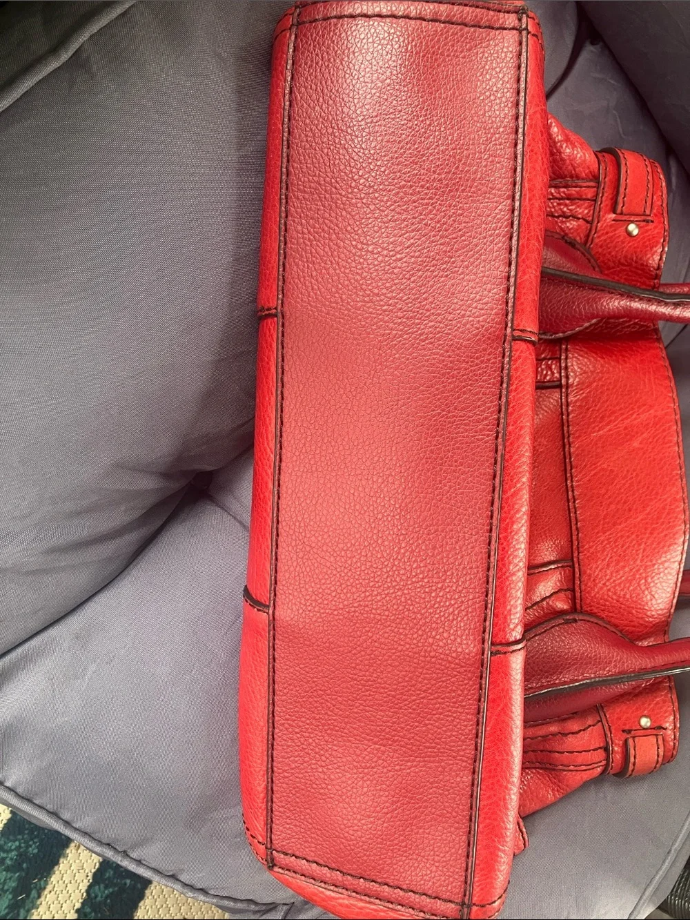 St John’s Bay Red Leather Tote Handbag - Stylish Everyday Shoulder Bag